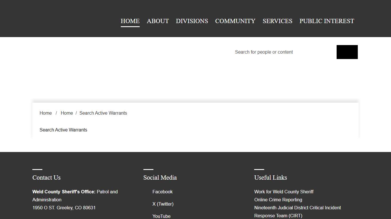 Search Active Warrants Weld Sheriff